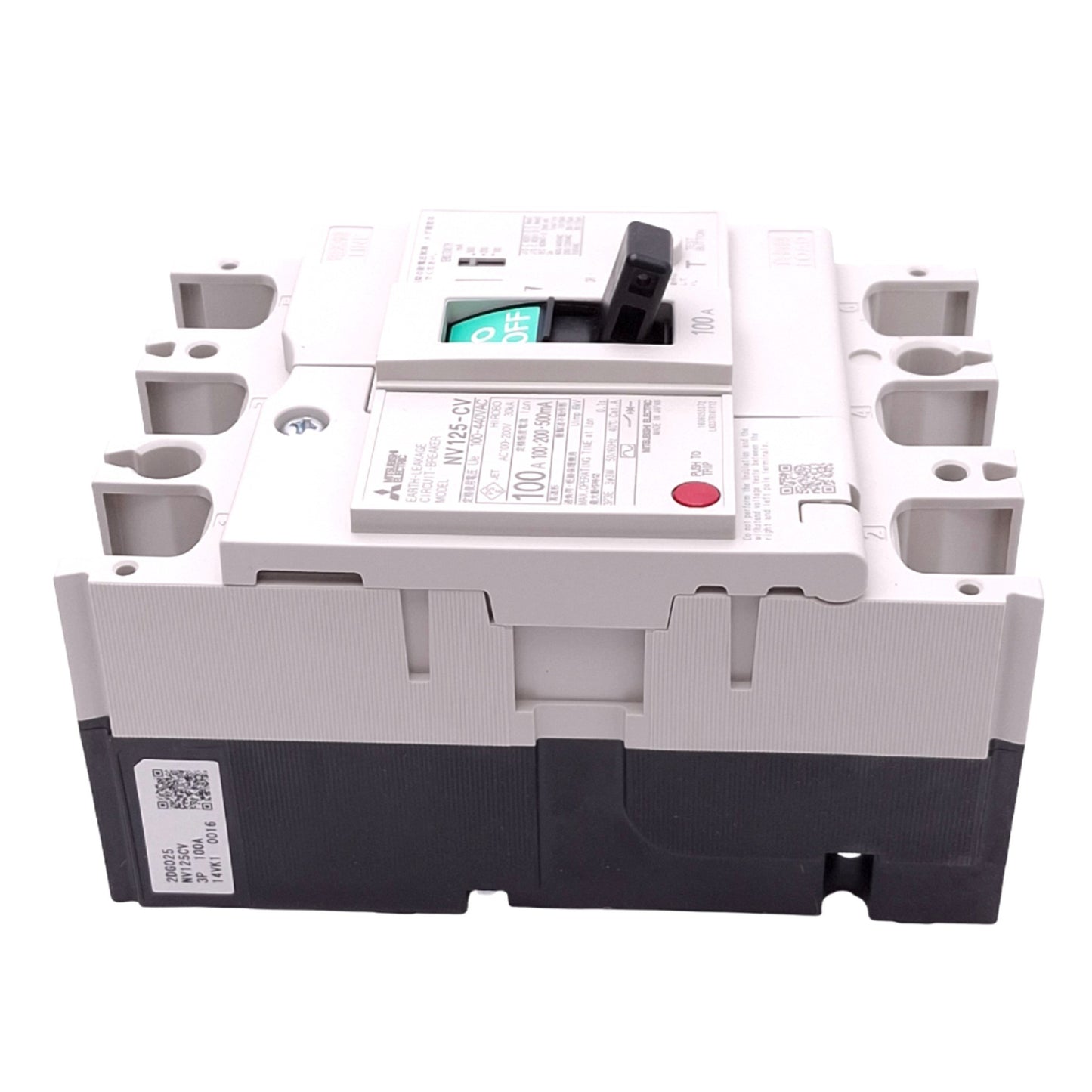New Mitsubishi NV125-CV 3P 100A Earth-Leakage Circuit Breaker, 3-Pole, 100A, 440VAC