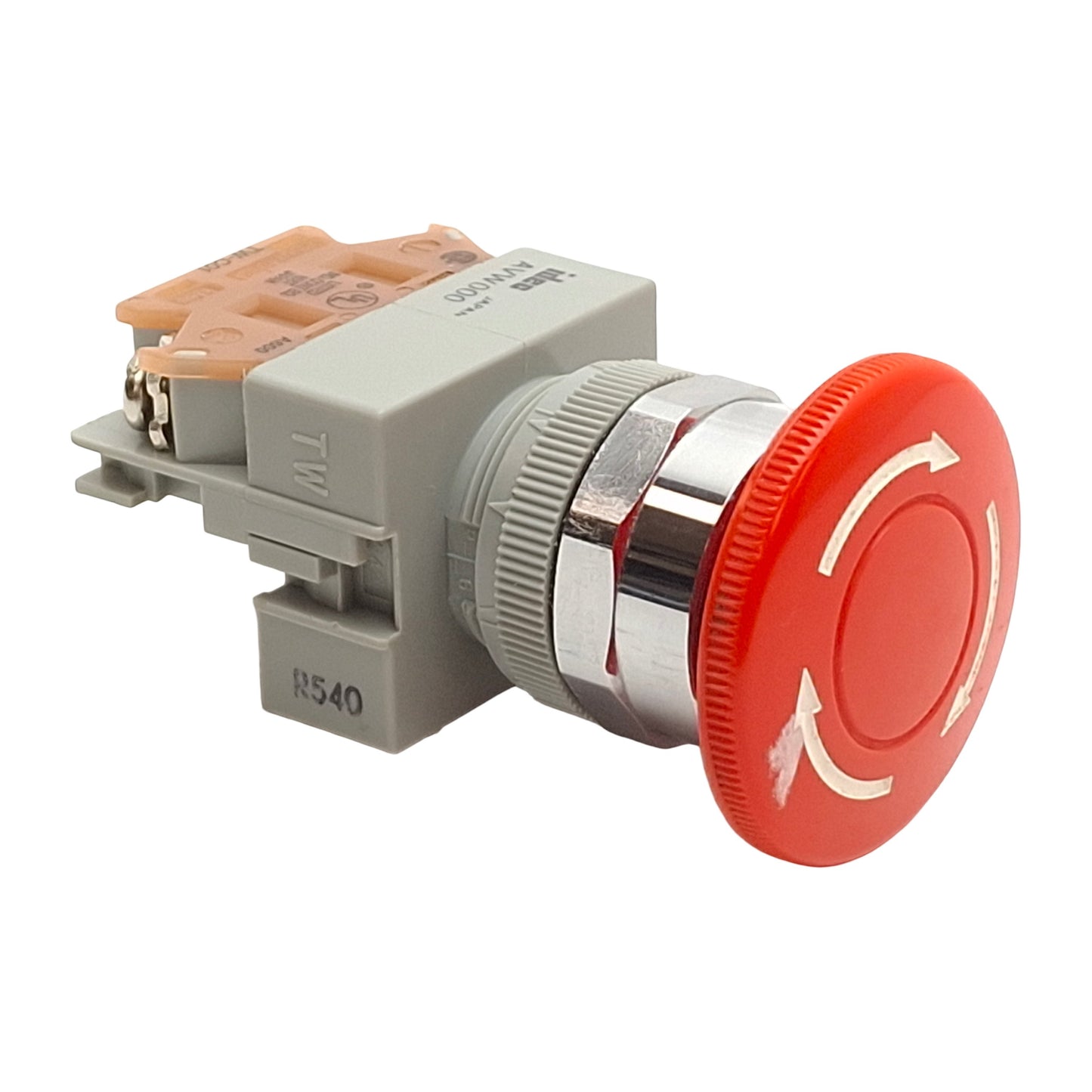 Used Idec AVW401-R Emergency Stop Push-Twist Button, ø22mm, 1NC, 10A 600V AC