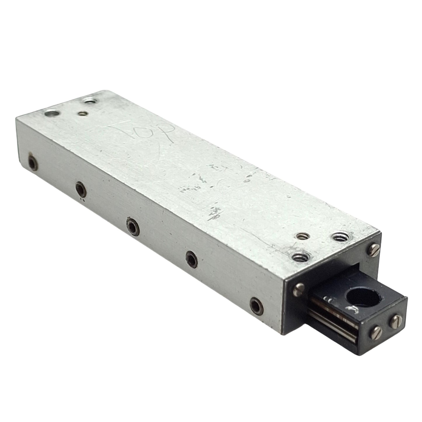 Used Del-Tron N-3 Clear Ball Slide Travel: 2", Dimens.: 3.56" x 0.53" x 1.06" *Holes*