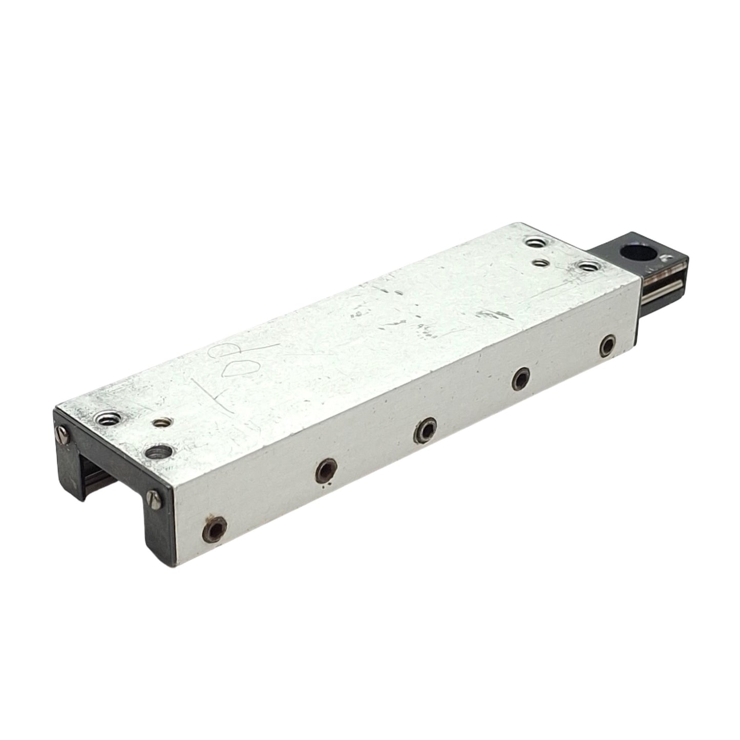 Used Del-Tron N-3 Clear Ball Slide Travel: 2", Dimens.: 3.56" x 0.53" x 1.06" *Holes*