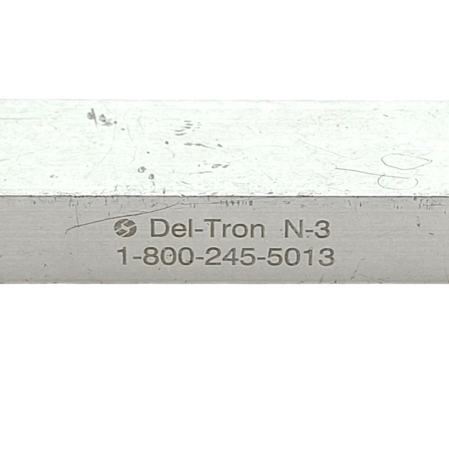 Used Del-Tron N-3 Clear Ball Slide Travel: 2", Dimens.: 3.56" x 0.53" x 1.06" *Holes*