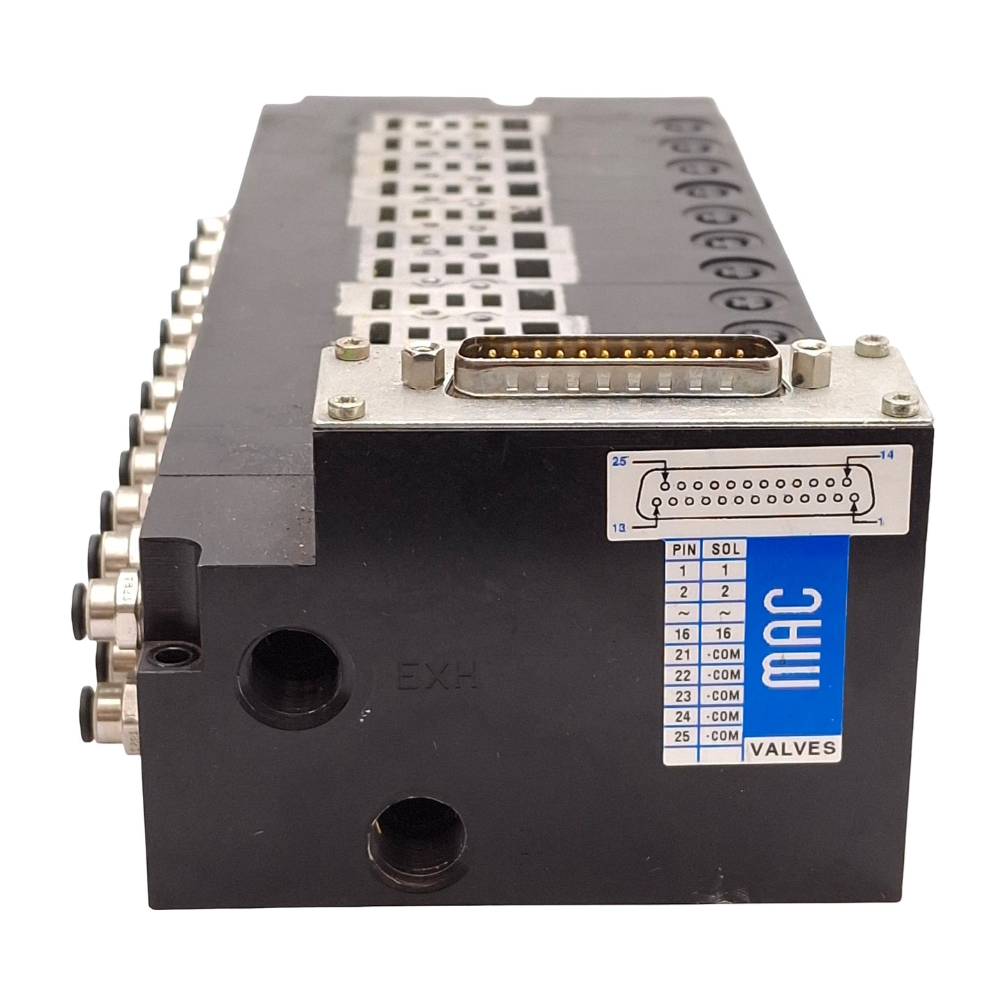 Used Mac 1705 MAConnect 45-Series Manifold, 12-Station, DB25, ø4.5/32" P2C, 1/4" NPT