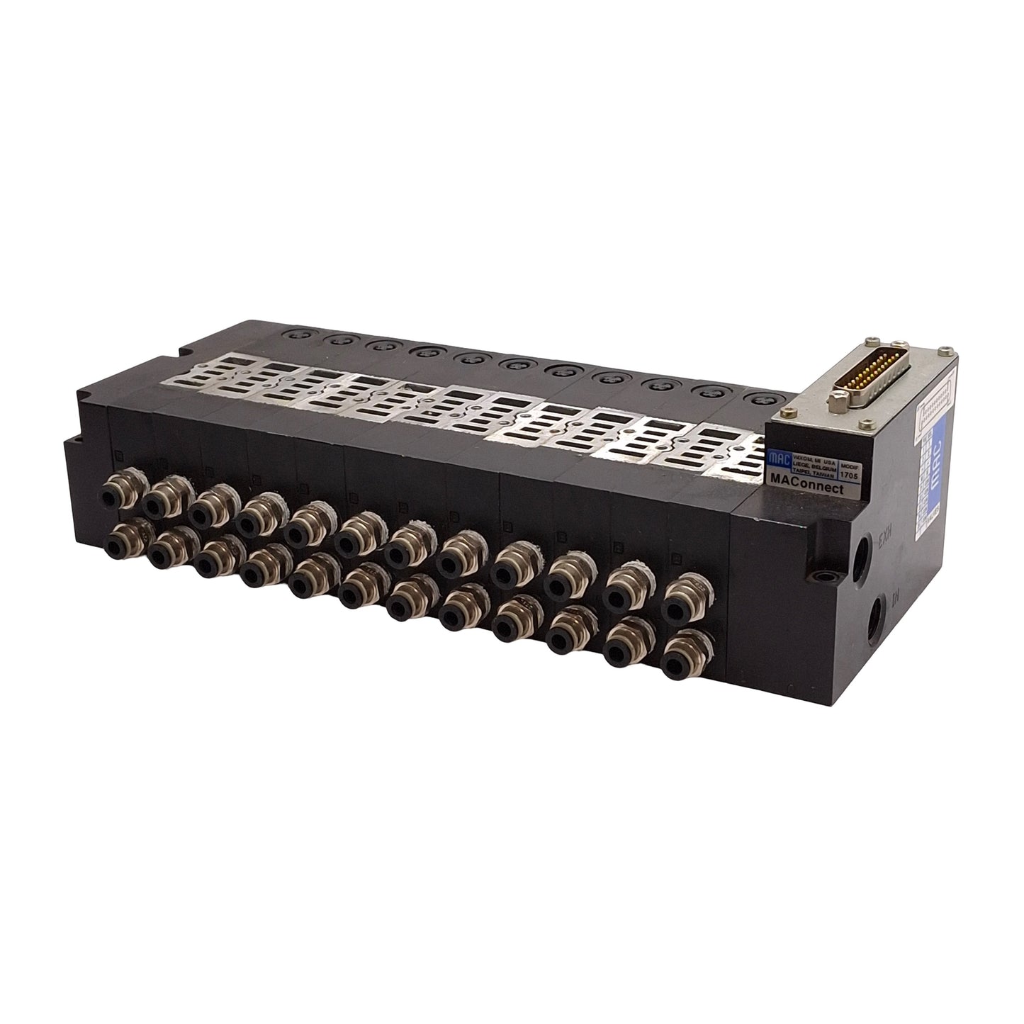 Used Mac 1705 MAConnect 45-Series Manifold, 12-Station, DB25, ø4.5/32" P2C, 1/4" NPT