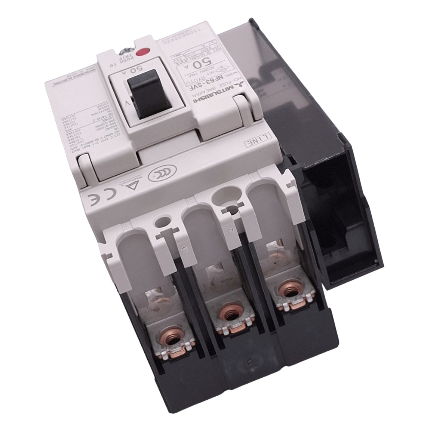 New Mitsubishi NF63-SVF 3P 50A AX-1LS SLT Circuit Breaker w/ Aux Switch, 3-Pole 50A