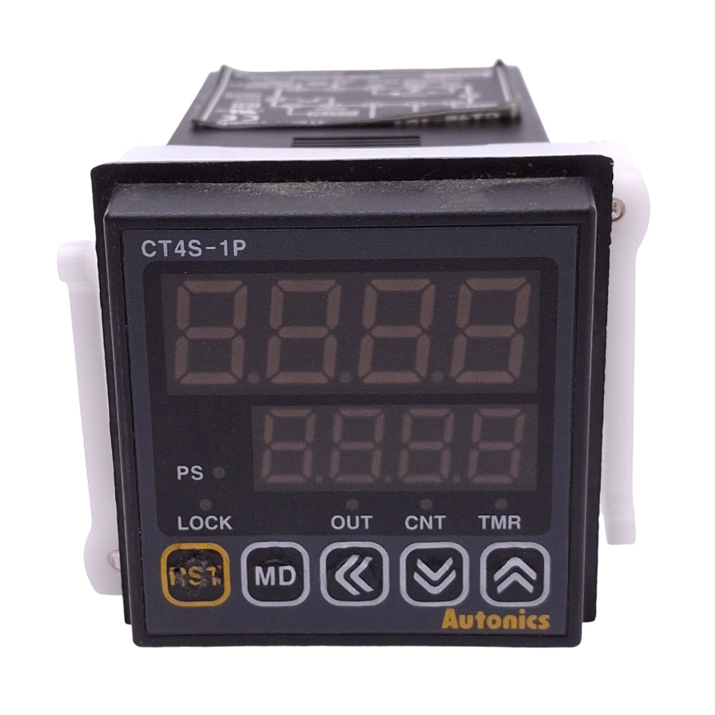 Used Autonics CT4S-1P4 Digital Counter, 4-Digit, 100-240VAC/12VDC, 1/16 DIN Panel