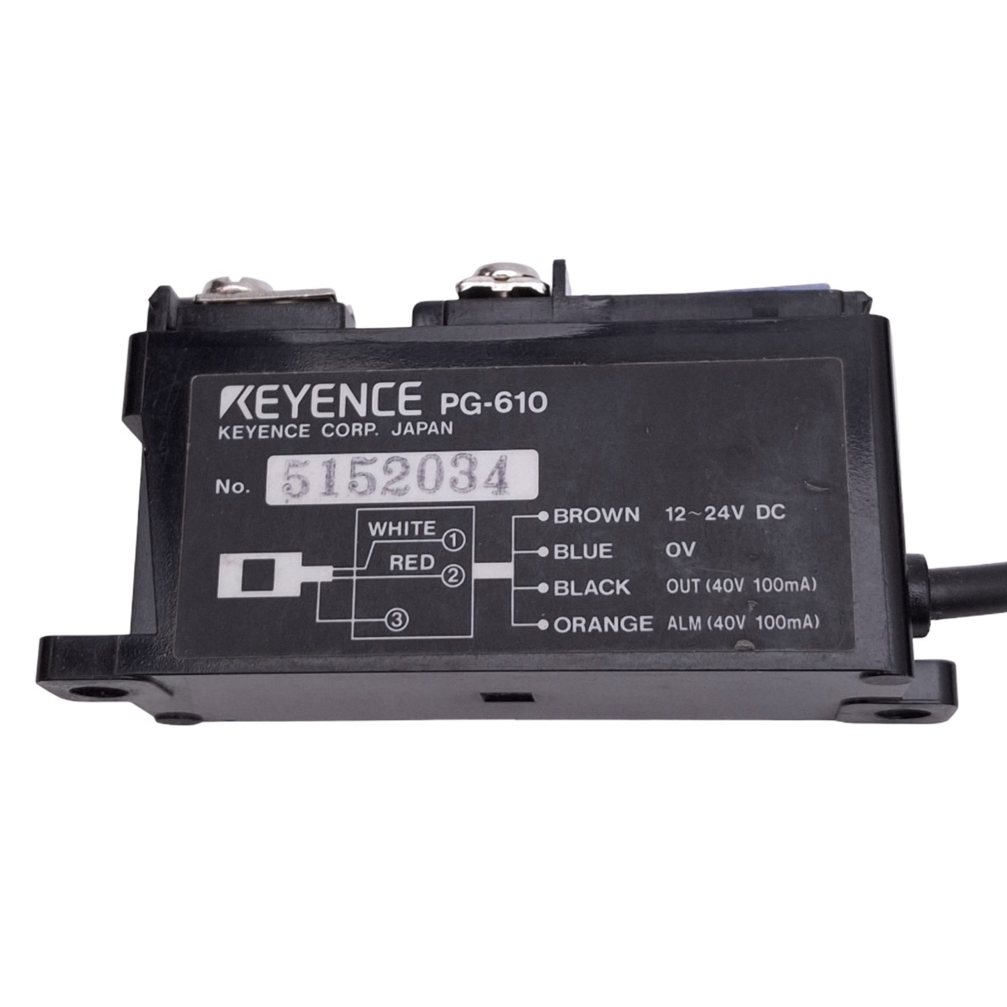Used Keyence PG-610 Photoelectric Sensor Amplifier, 21x21mm, NPN Out, 12-24VDC
