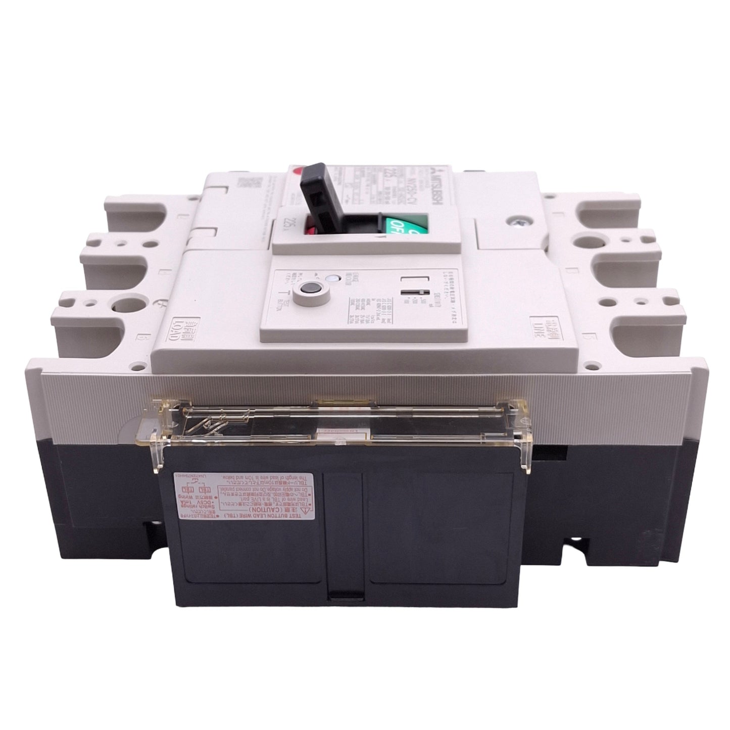 New Mitsubishi NV250-CV 3P 225A Circuit Breaker w/ Aux Switch, 3-Pole, 225A, 440VAC