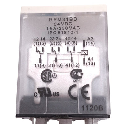 New Schneider Electric RPM31BD 24VDC Plug-In Relay, 3PDT, 11-Pin, 24VDC Coil
