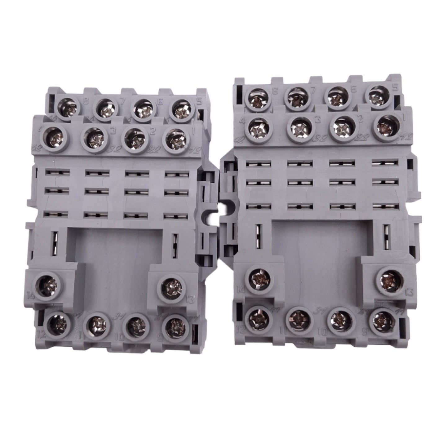 New Lot of 2 IDEC SH4B-05C Relay Sockets, 14-Pin Blade, 300V 10A Max, DIN Rail