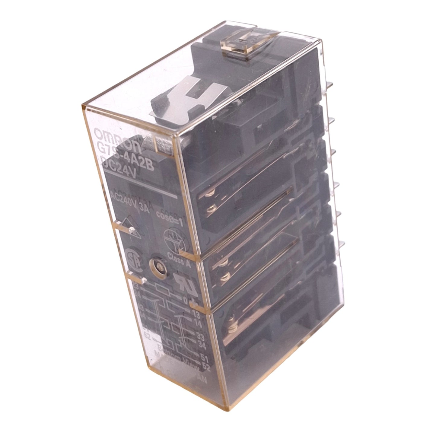 Used Omron G7S-4A2B DC24V Plug-In Relay, 14-Pin, 6PST-4NO/2NC, 3A Max, 24VDC Coil