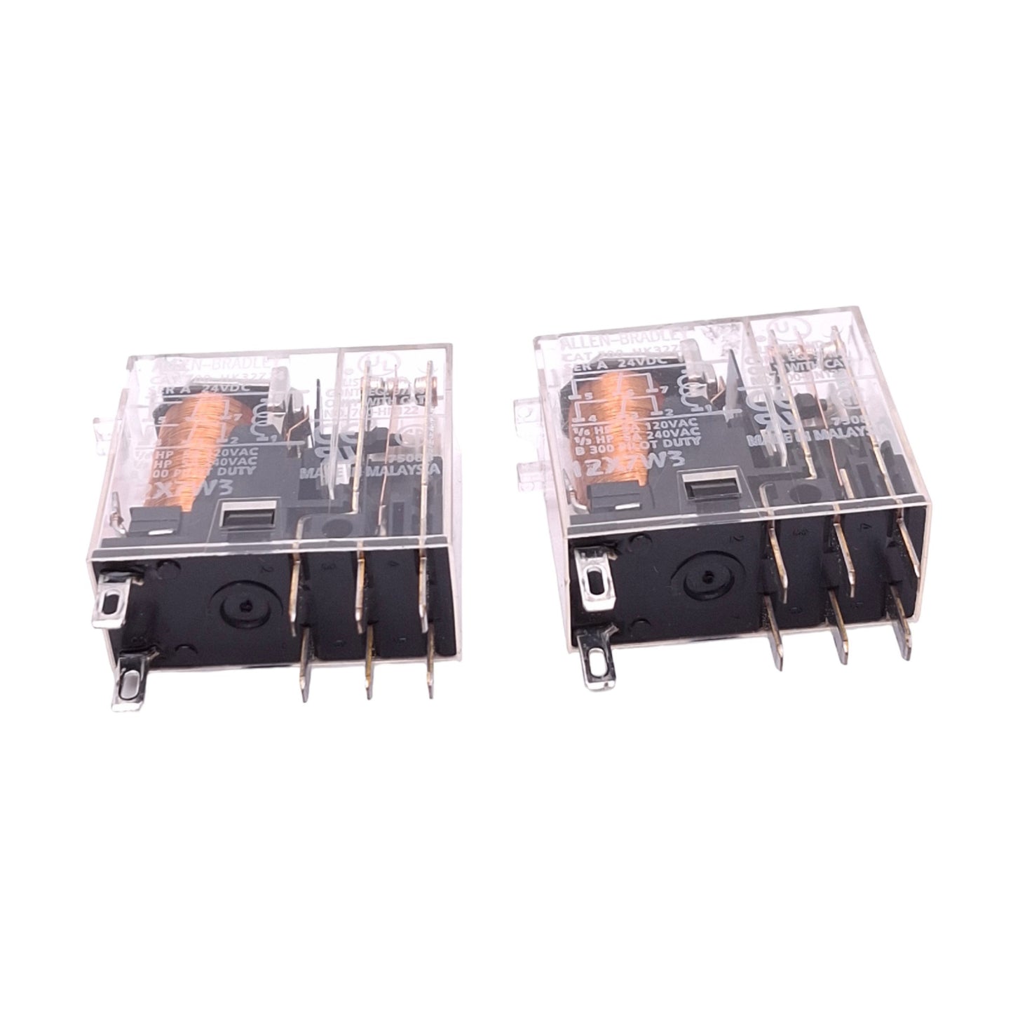 Used Lot of 2 Allen Bradley 700-HK32Z24 GP Slim Line Relays, DPDT, 8-Pin, 24VDC Coil