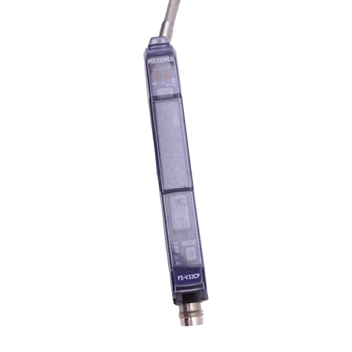 Used Keyence FS-V33CP Fiber Optic Sensor Amplifier, PNP 2-Output, M8, 12-24VDC