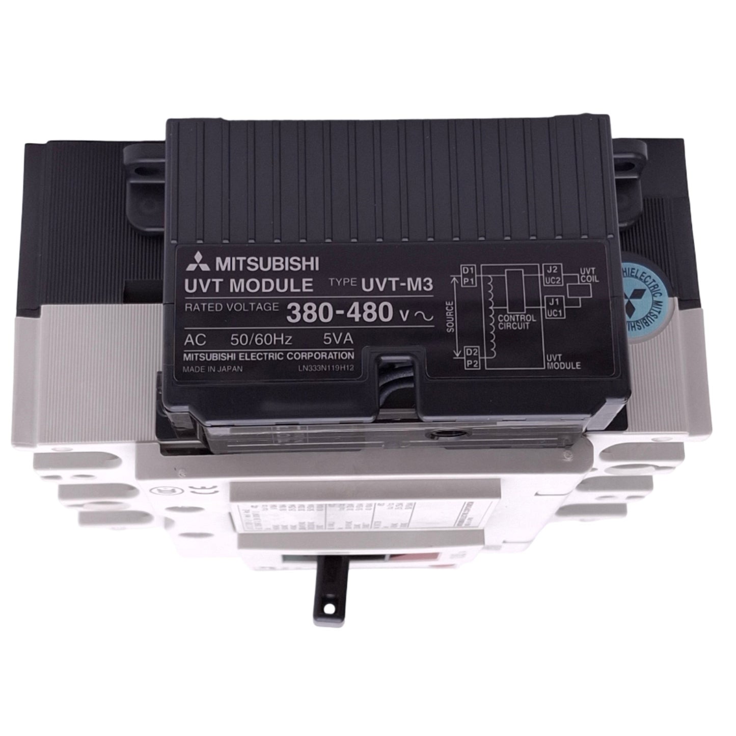 New Mitsubishi NF125-SV 3P 100A Circuit Breaker w/ UVT Module, 3-Pole, 100A, 690VAC