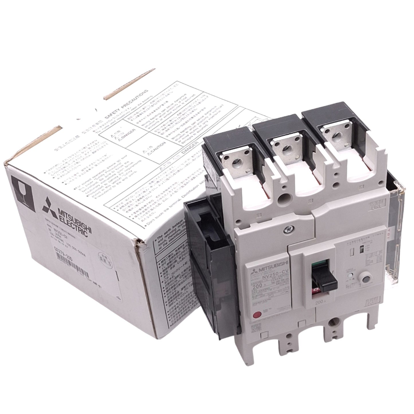 New Mitsubishi NV250-CV 3P 200A Circuit Breaker w/ Aux Switch, 3-Pole, 200A, 440VAC