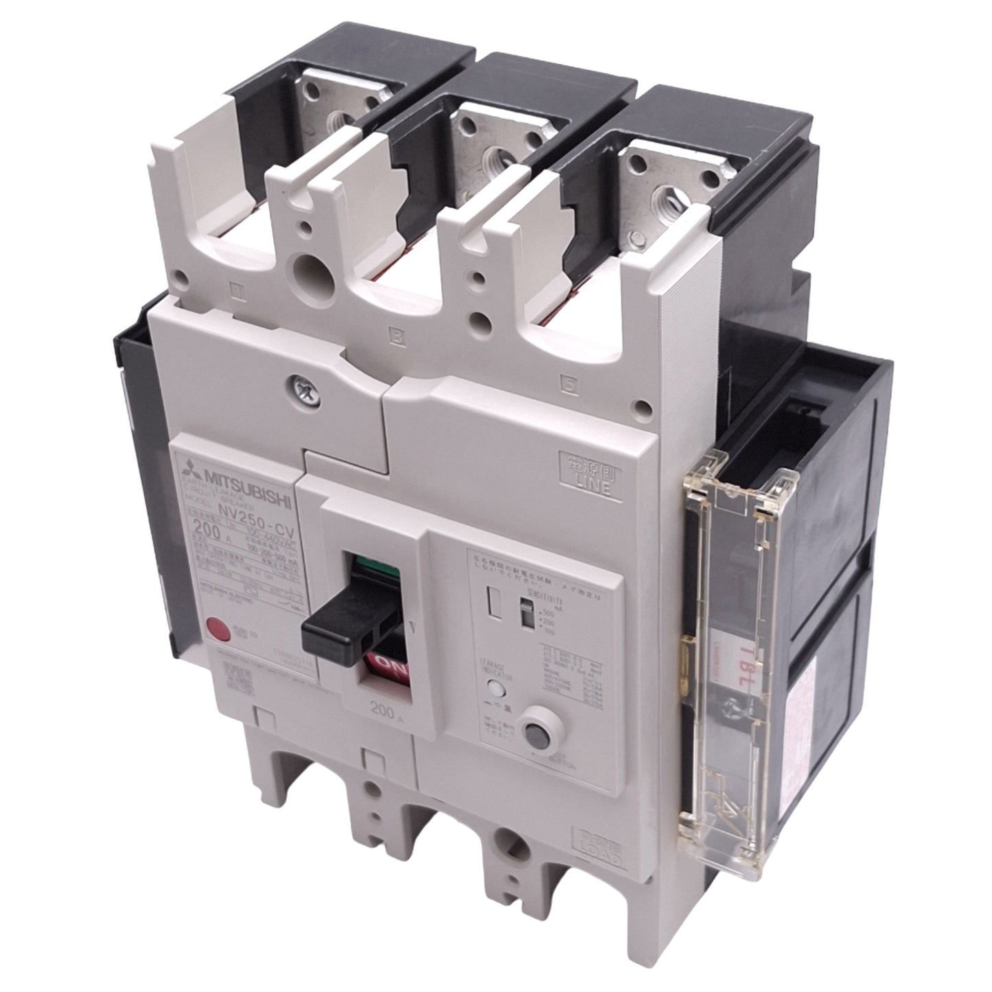 New Mitsubishi NV250-CV 3P 200A Circuit Breaker w/ Aux Switch, 3-Pole, 200A, 440VAC