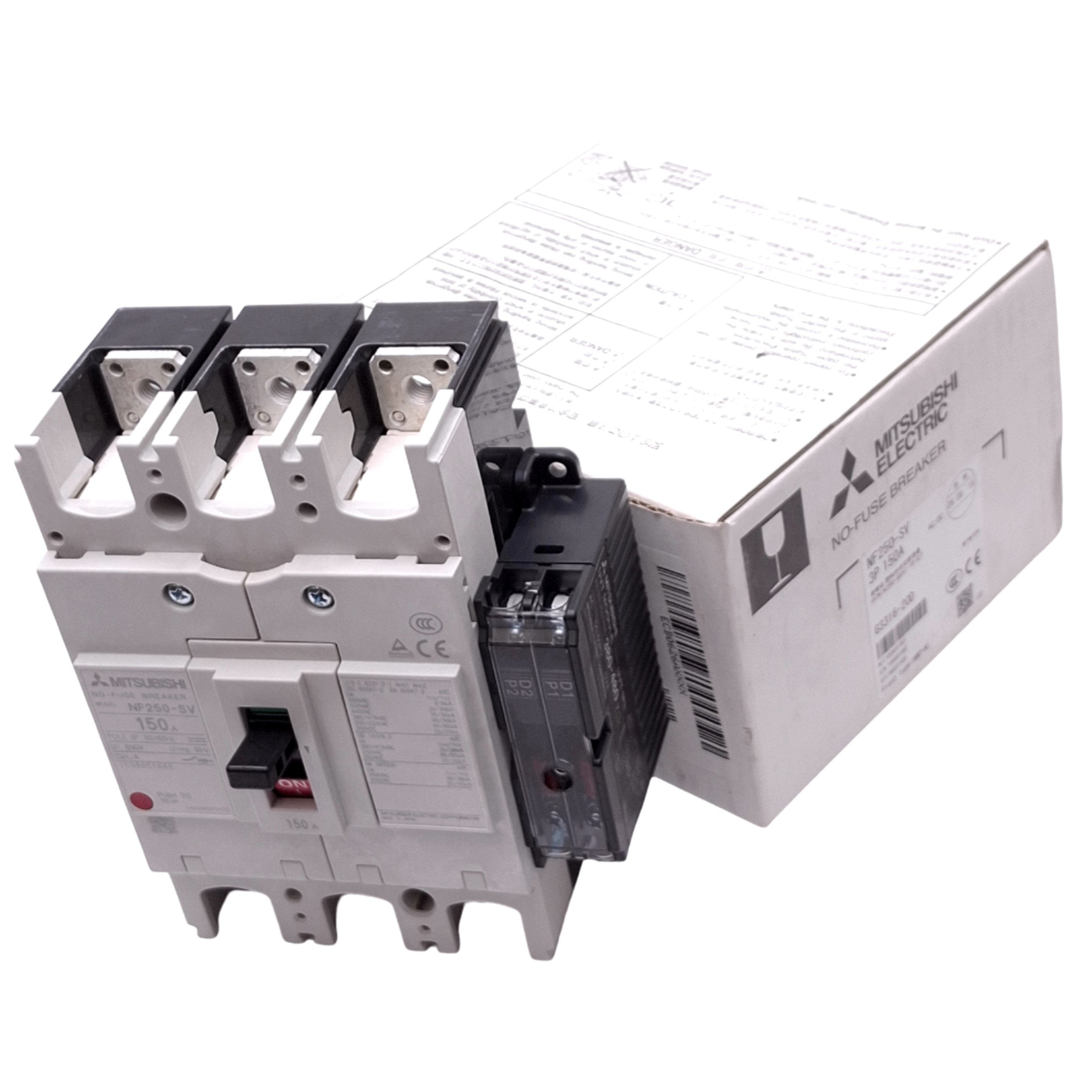 Mitsubishi NF250-SV 3P 150A Circuit Breaker w/ UVT Module, 3-Pole