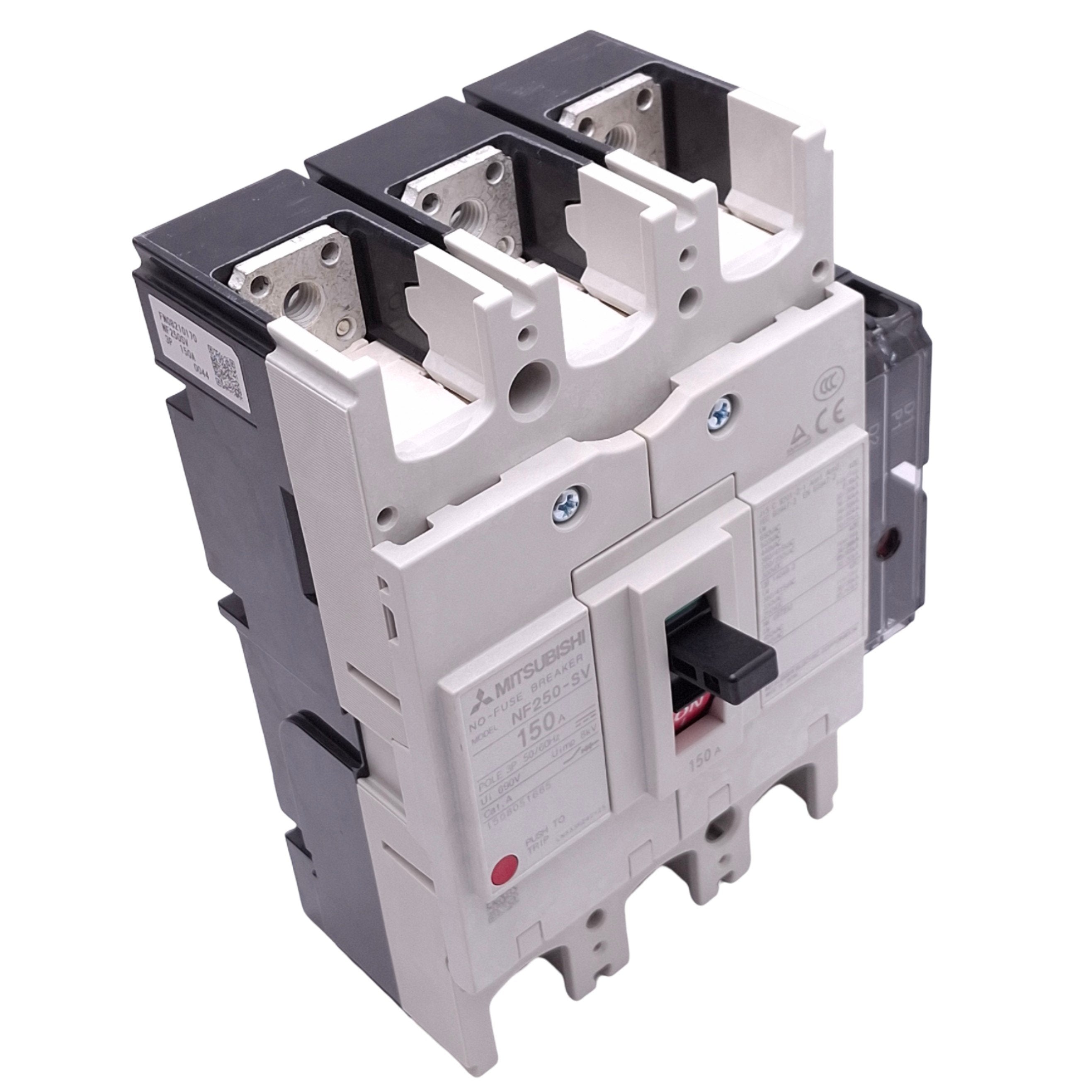Mitsubishi NF250-SV 3P 150A Circuit Breaker w/ UVT Module, 3-Pole