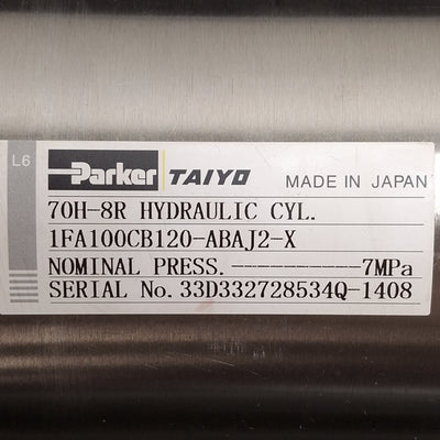 New Taiyo Parker 70H-8R 1FA100CB120 Hydraulic Cylinder, ø100mm Bore, 120mm Stroke