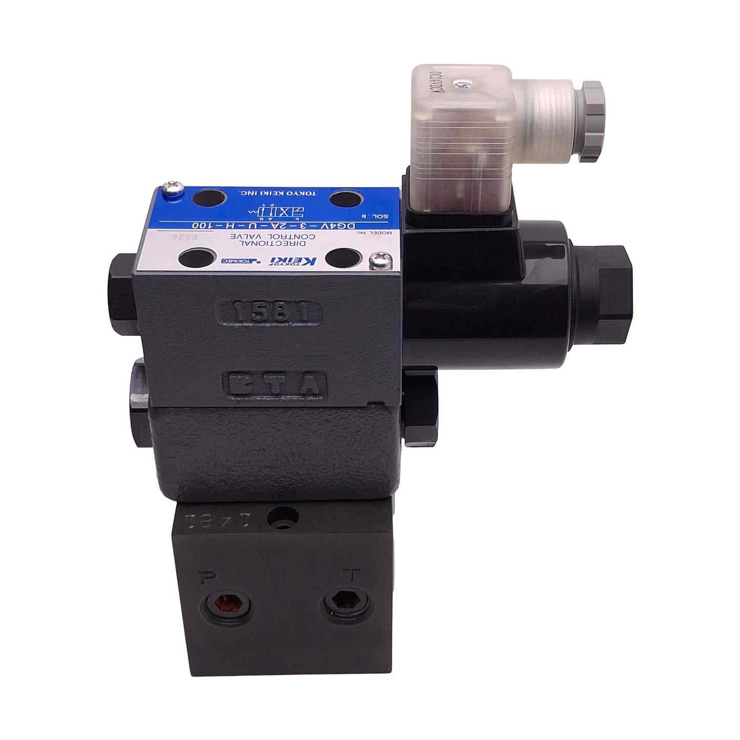 New Tokyo Keiki DG4V-3-2A-U-H-100 Solenoid Valve, 35MPa, 3/8in NPT, 24VDC Coil