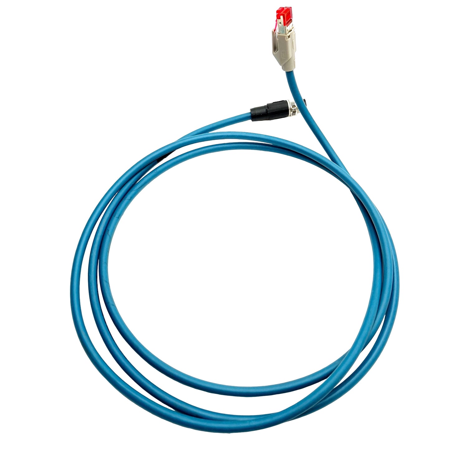 Used Keyence OP-87457 PLC Ethernet Cable M12 4-pin to RJ-45 2 Meters Length