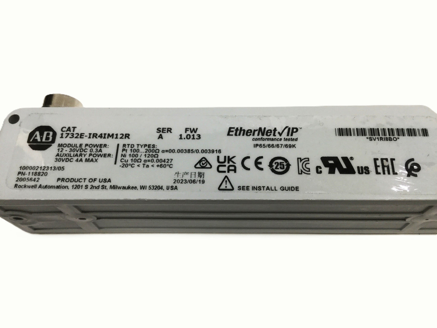 Used Allen Bradley 1732E-IR4IM12R ArmorBlock EtherNet/IP RTD Input Module, 4-Point