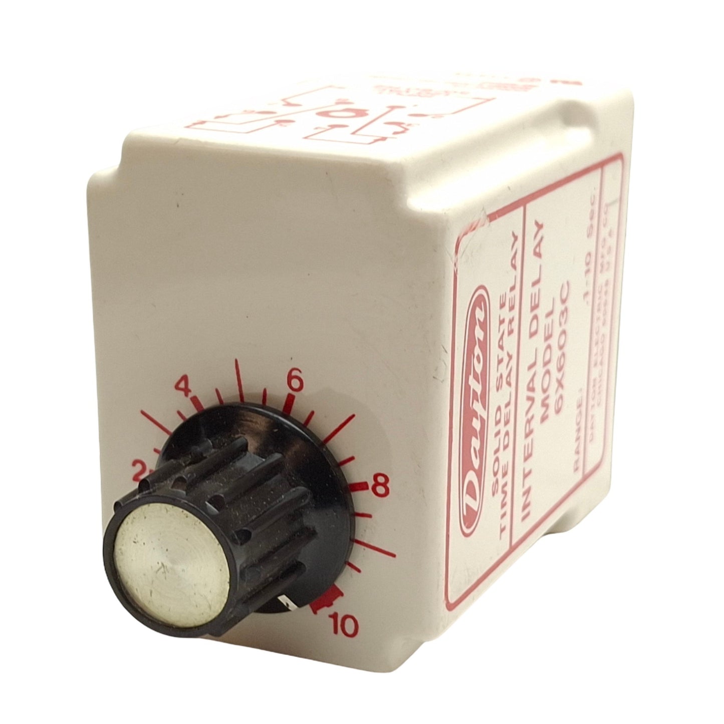 Used Lot of 2 Dayton 6X603C Solid State Time Delay Relay, Range: 0.1-10sec