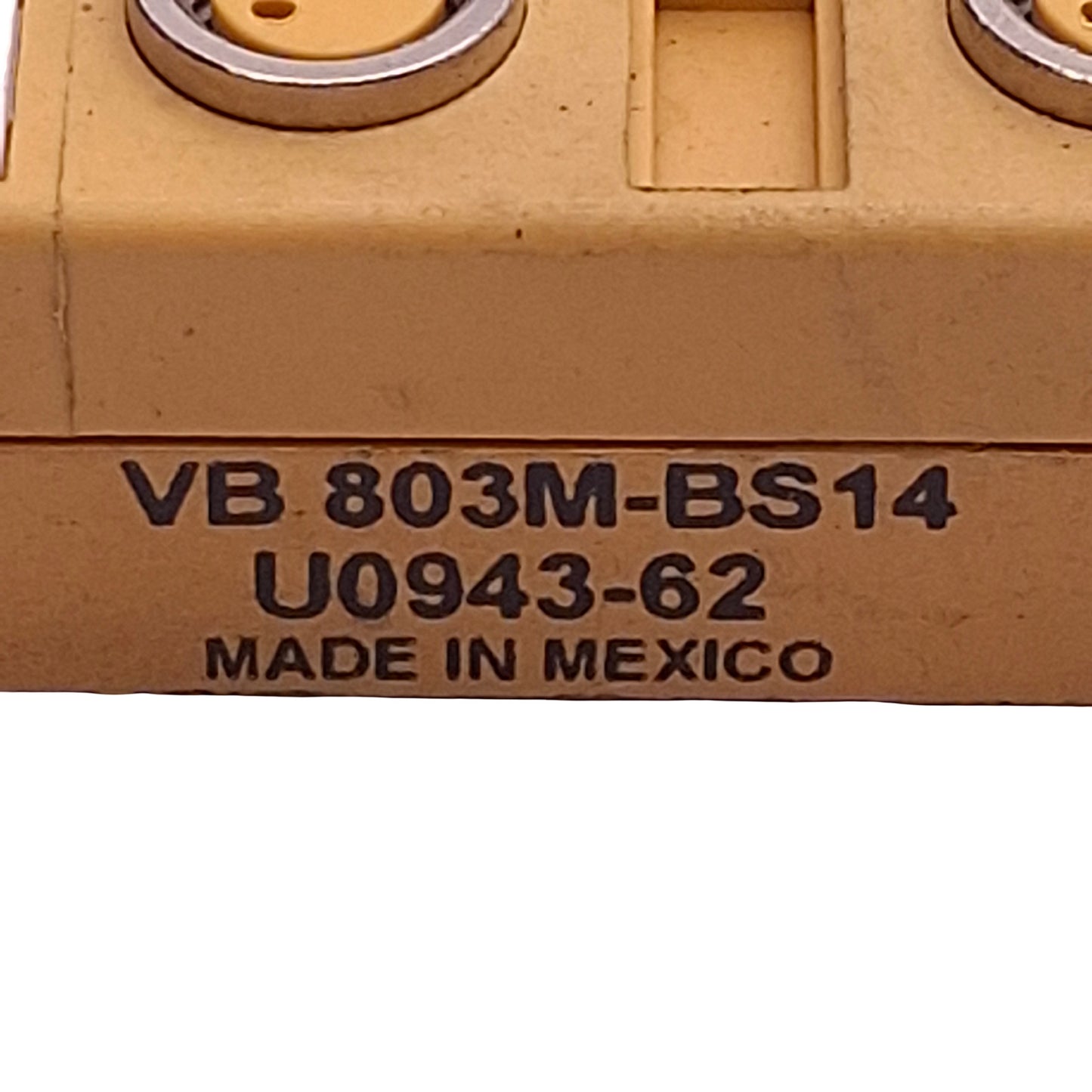 Used Turck VB803M-BS14 Passive Junction, 8-Port x 3-Pin M8 Female, 14-Pin M16 Male