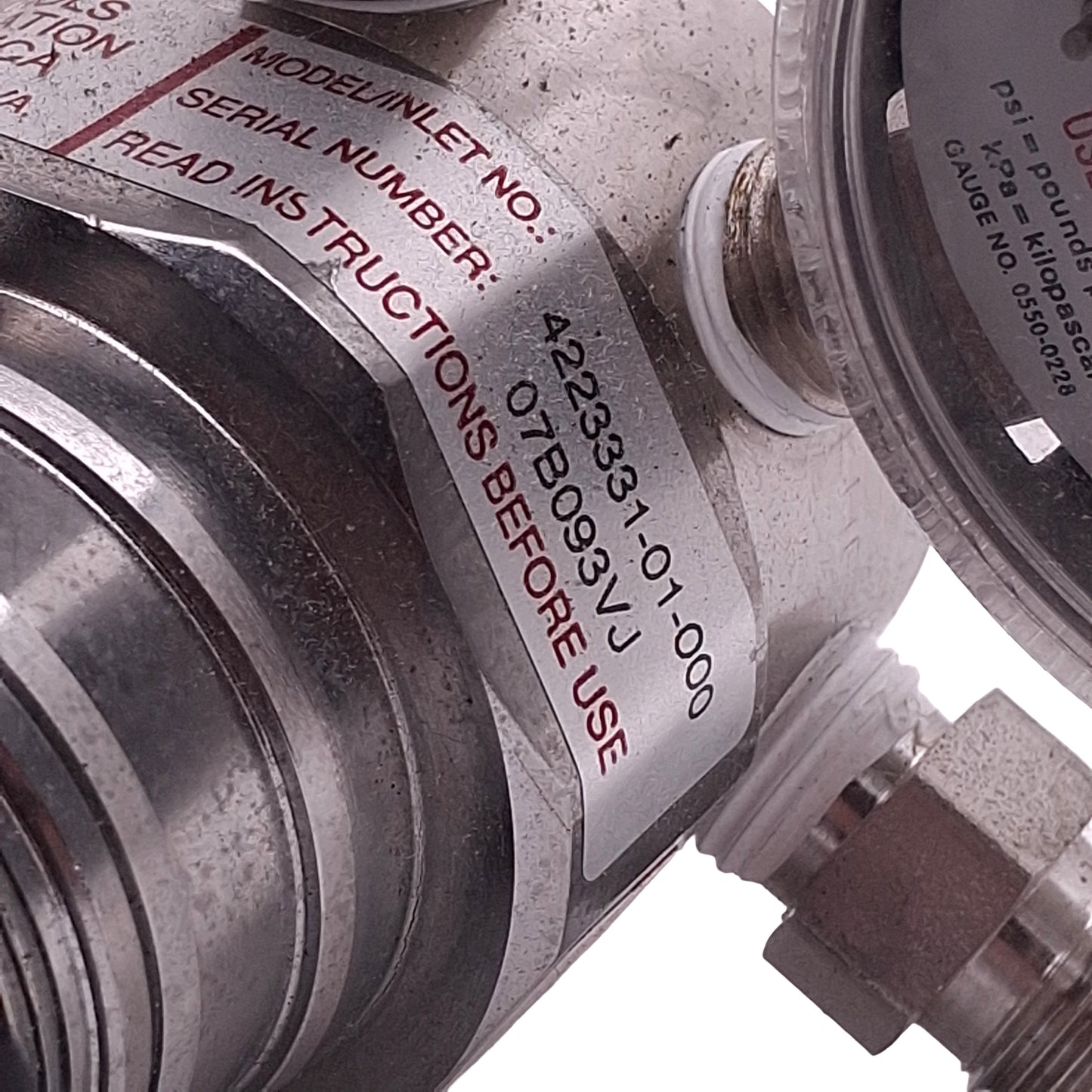 Used Concoa 4223331-01-000 Pneumatic Regulator, 0-100psig Set, 4500psig In, 1/4in NPT