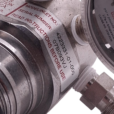 Used Concoa 4223331-01-000 Pneumatic Regulator, 0-100psig Set, 4500psig In, 1/4in NPT