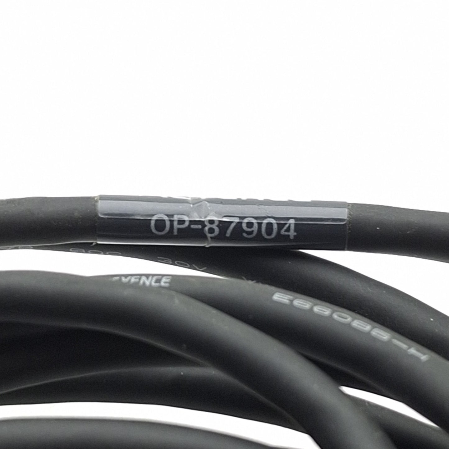 Used Keyence OP-87904 Laser Displacement Sensor Head Cable Length: 5m, Hirose 6-Pin M