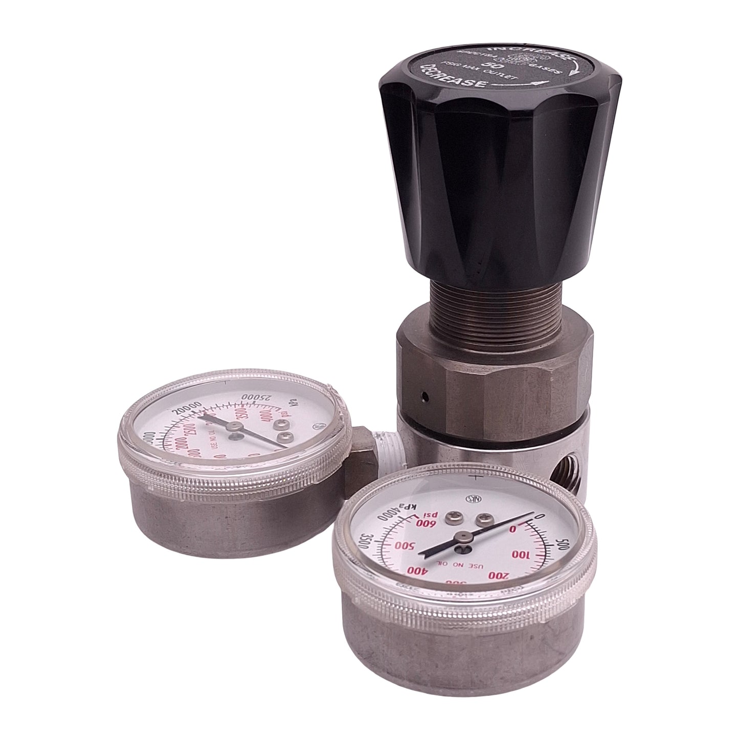 Used Spectra Gases Tescom 44-226X-241 Gas Regulator, 3000psi In, 50psi Set, 1/4in NPT