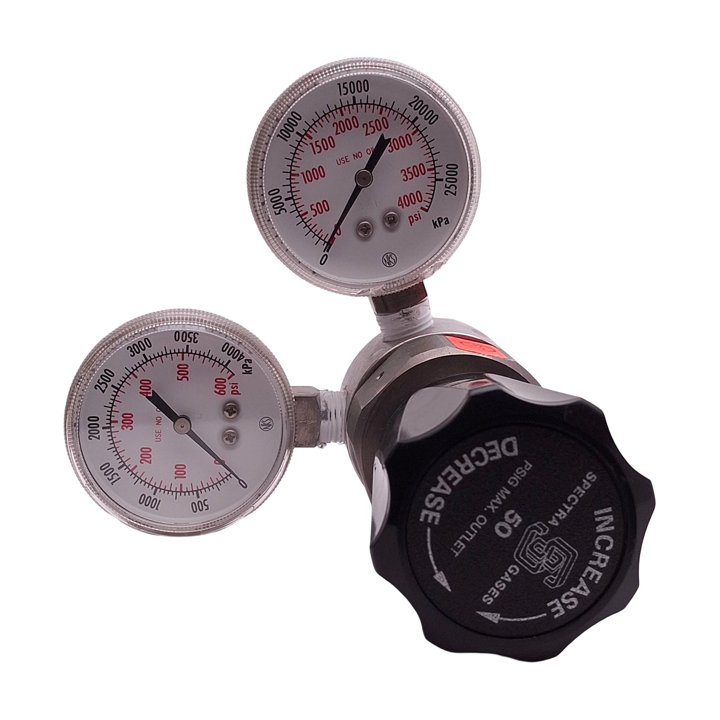 Used Spectra Gases Tescom 44-226X-241 Gas Regulator, 3000psi In, 50psi Set, 1/4in NPT