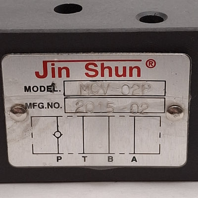 New – Open box Jin Shun MCV-02P Modular Hydraulic Check Valve, 1/4in Size, 10.5gpm, 3000psi