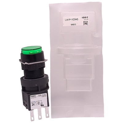 New Idec LA1P-1C04G Indicator Pilot Lamp Switch, Green, 24VAC/VDC, ø16mm