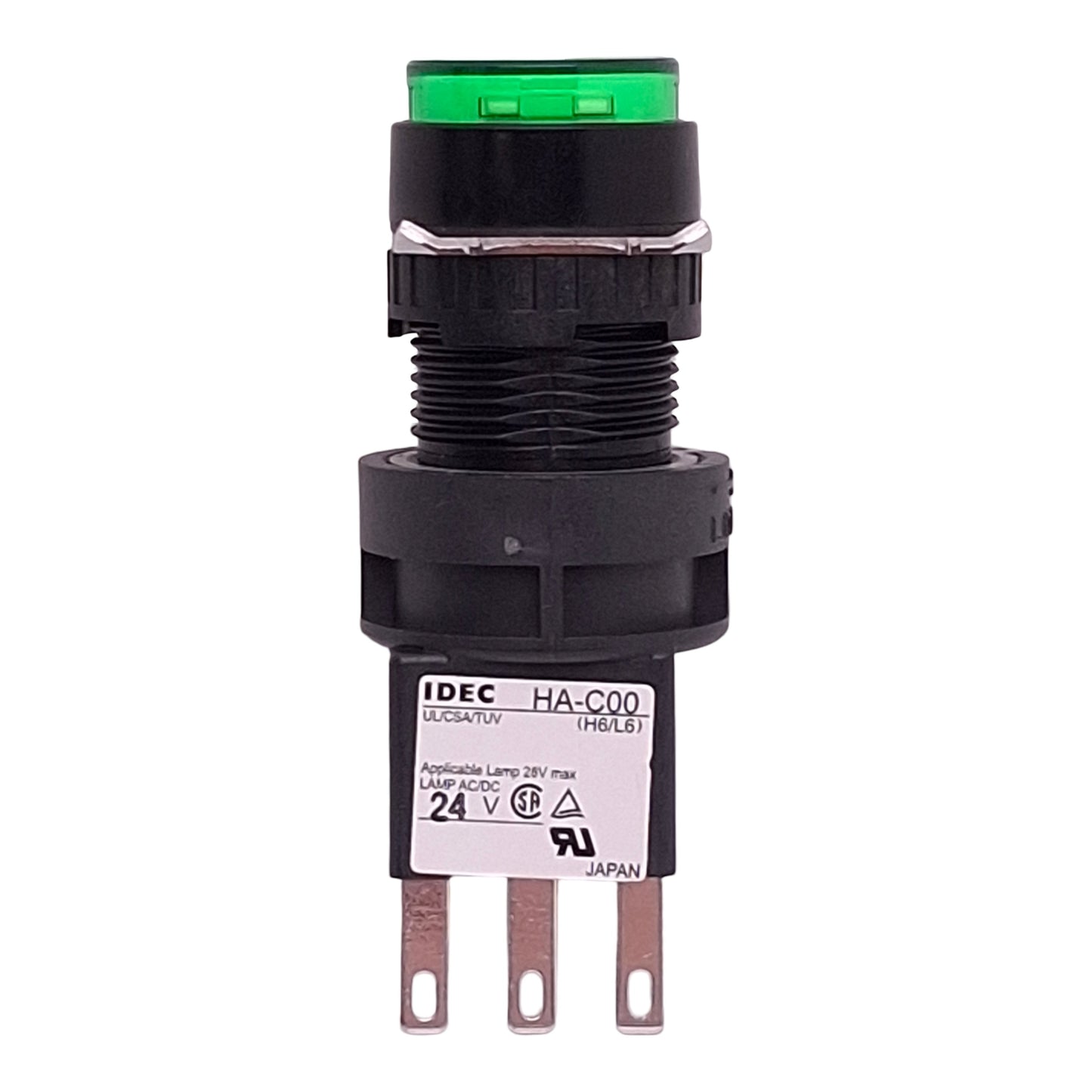 New Idec LA1P-1C04G Indicator Pilot Lamp Switch, Green, 24VAC/VDC, ø16mm