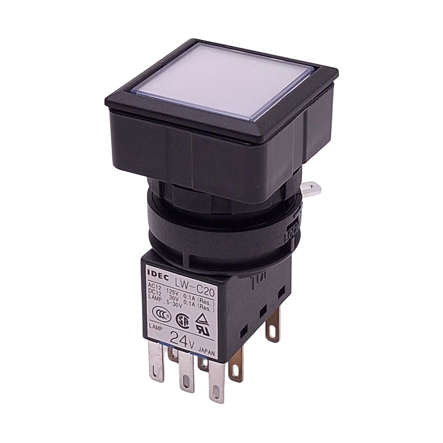 New Idec LW7L-A1C24W White Illuminated Maintained Pushbutton 25mm, SPDT 125VAC/30VDC