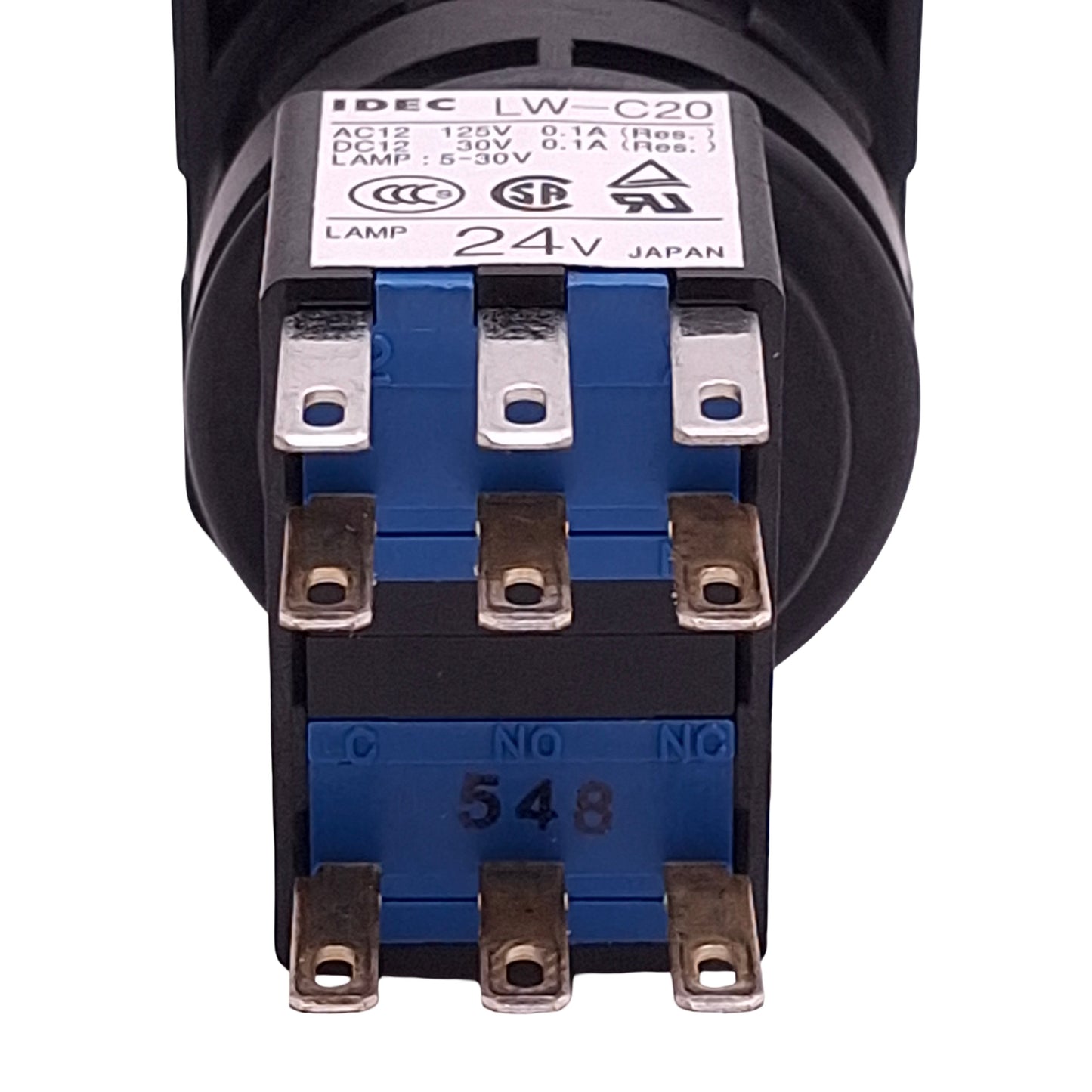 New Idec LW7L-A1C24W White Illuminated Maintained Pushbutton 25mm, SPDT 125VAC/30VDC