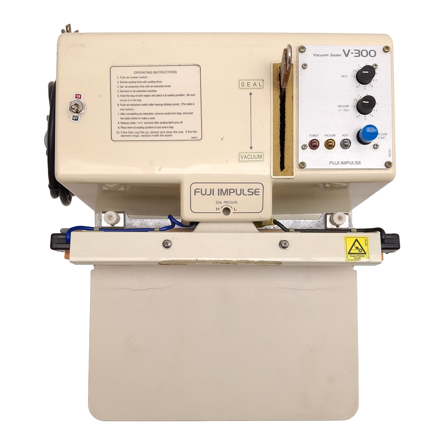 Used Fuji Impulse V-300-10D Impulse Vacuum Sealer, 10mm x 300mm Seal, 1050W, 110VAC