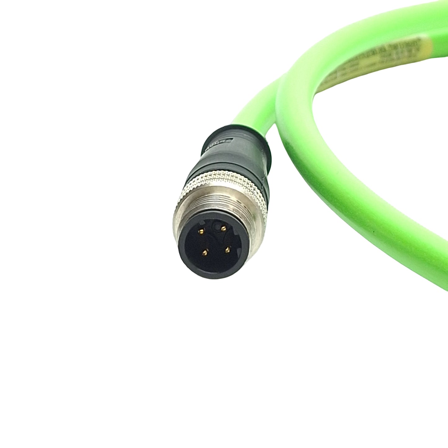 Used Woodhead Molex E16A06011M010 Shielded Ethernet Cable, M12 4-Pin To RJ45, 1m