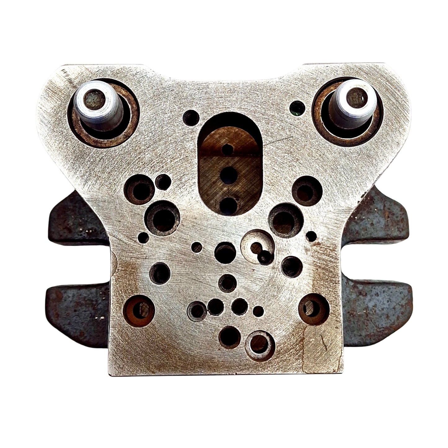 Used Danly Die Set, Two Post, Two Shoe, 3 3/8in x 2 5/8in Shoes, ø1/2in Posts