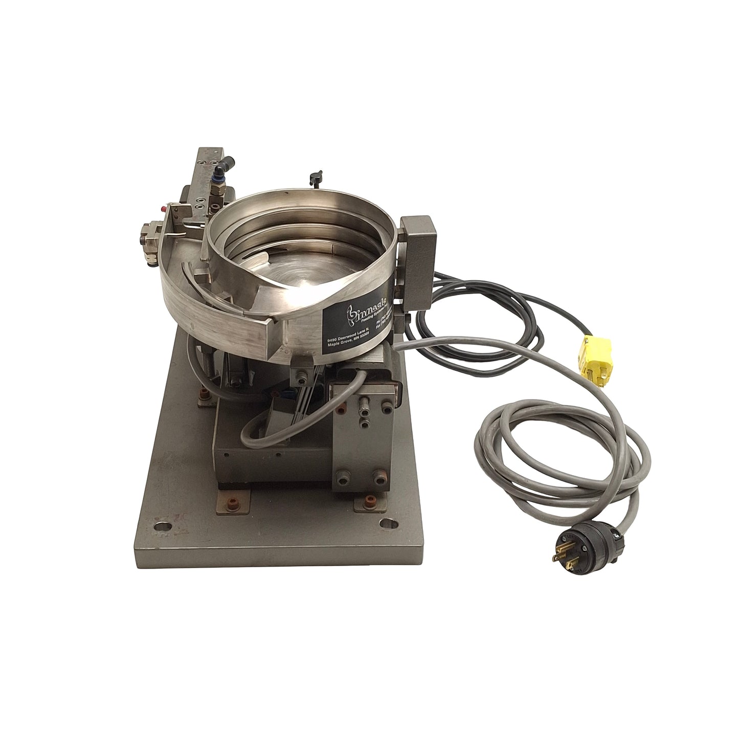 Used Pinnacle Feeding Systems Vibratory Bowl Feeder 120VAC, ø6in Bowl w/ Base