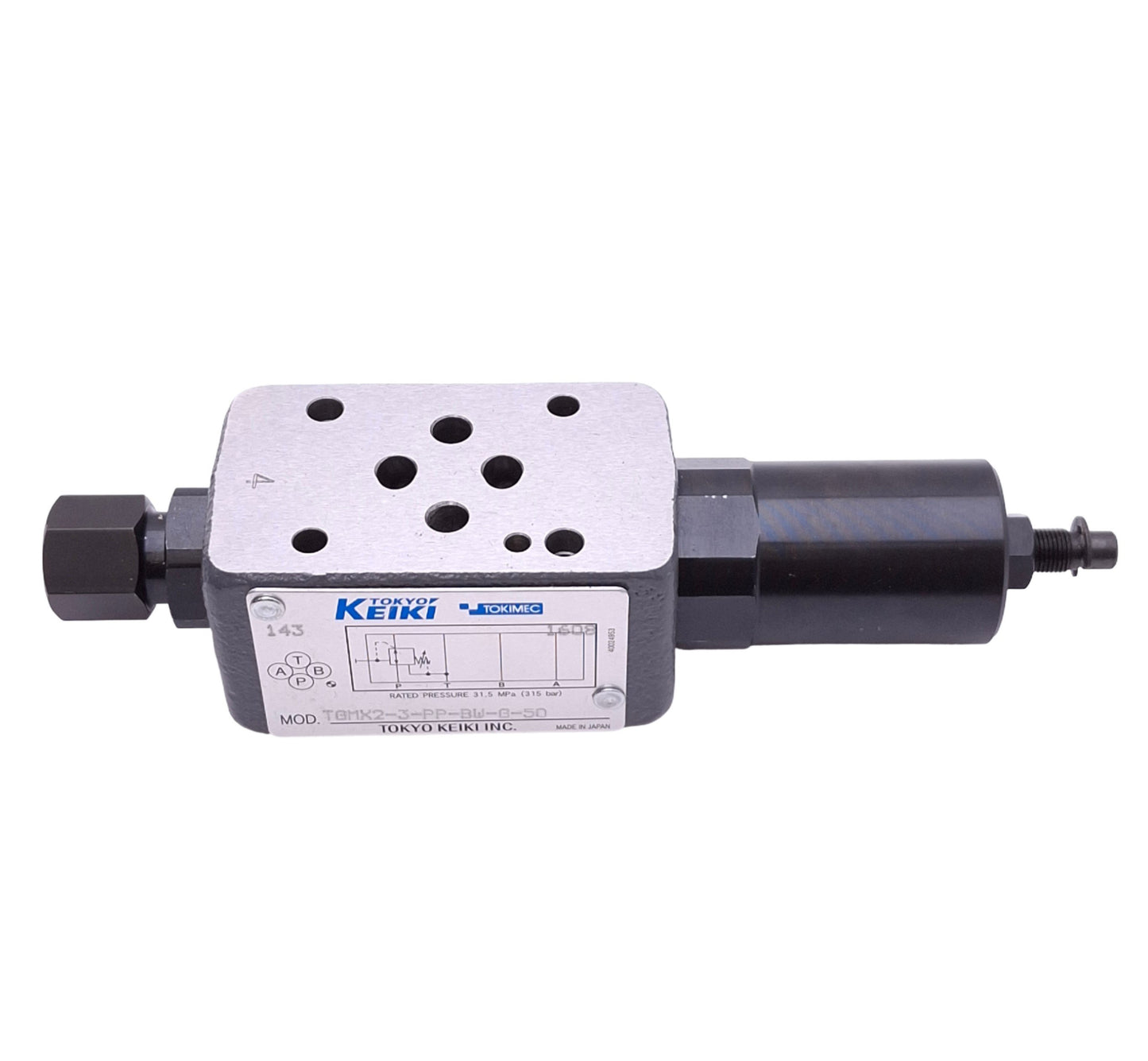 Used Tokyo Keiki TGMX2-3-PP-BW-G-50 Hydraulic Pressure Reducing Valve, 31.5MPa Max
