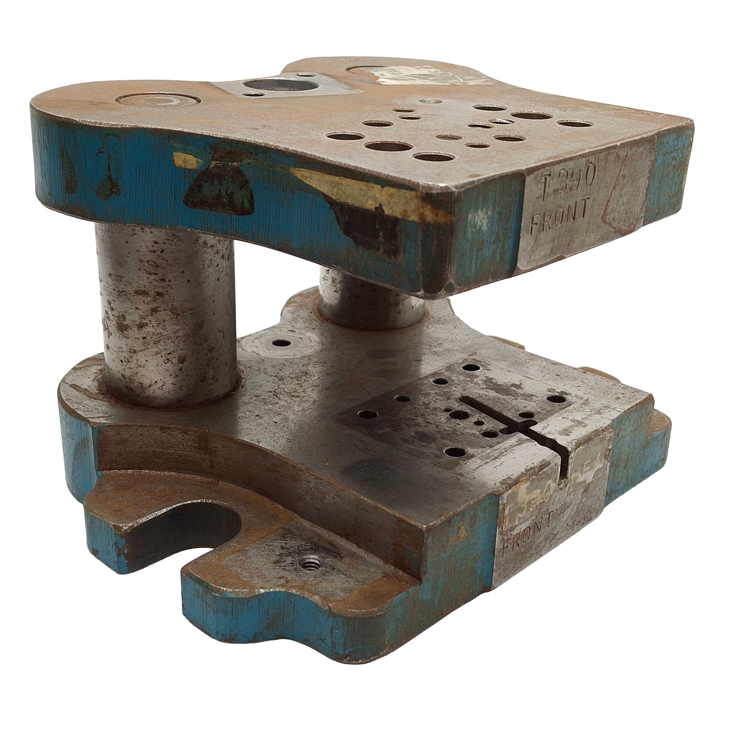 Used Danly T390 Shoe Die Set, 4in x 4in, Two Post, Two Shoe, ø4in, ø1in Post