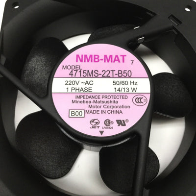 New – Open box NMB 4715MS-22T-B50 Ball Bearing Axial Cooling Fan 119x38mm, 102CFM, 220VAC 14W