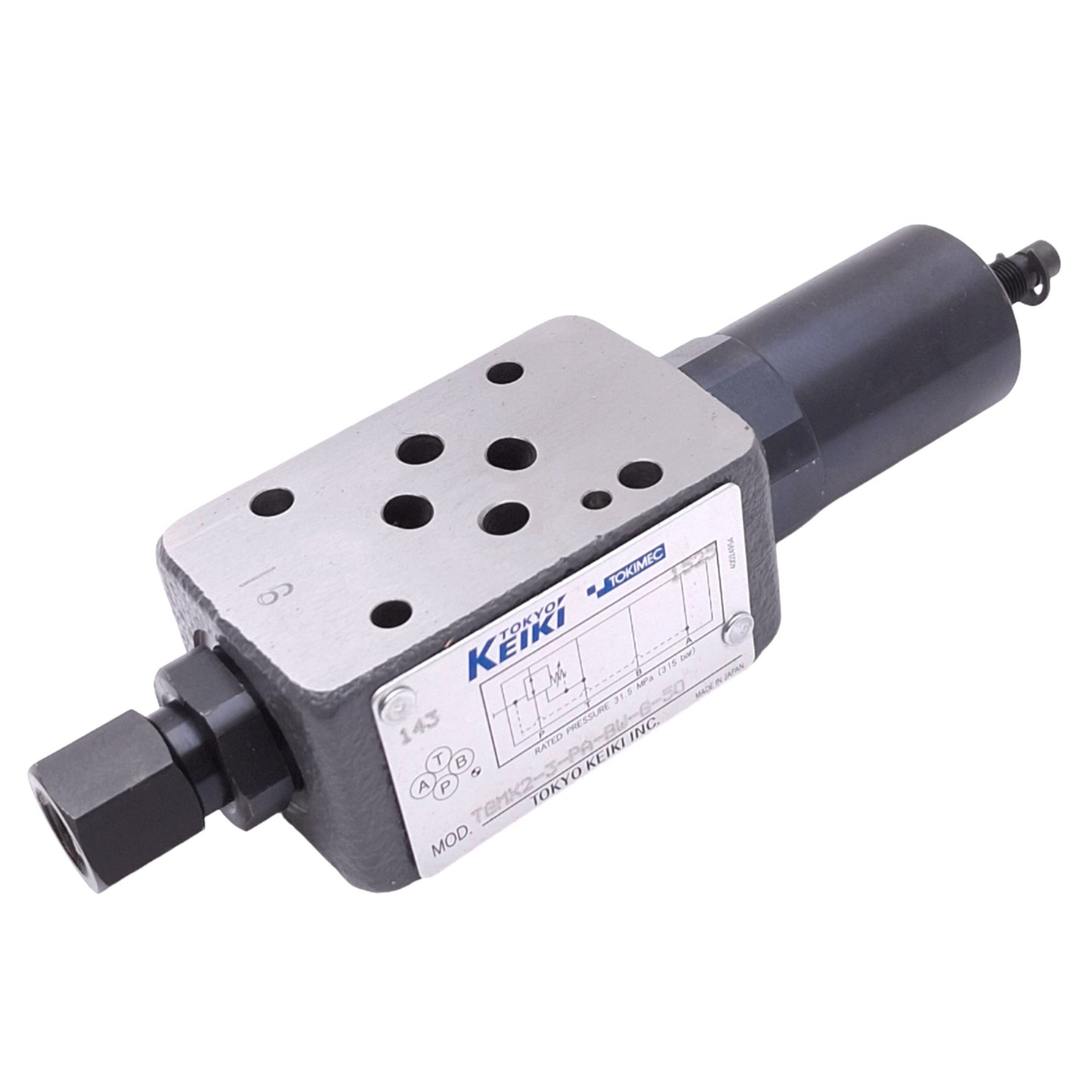 Used Tokyo Keiki TGMX2-3-PA-BW-G-50 Hydraulic Pressure Reducing Valve, 31.5MPa Max