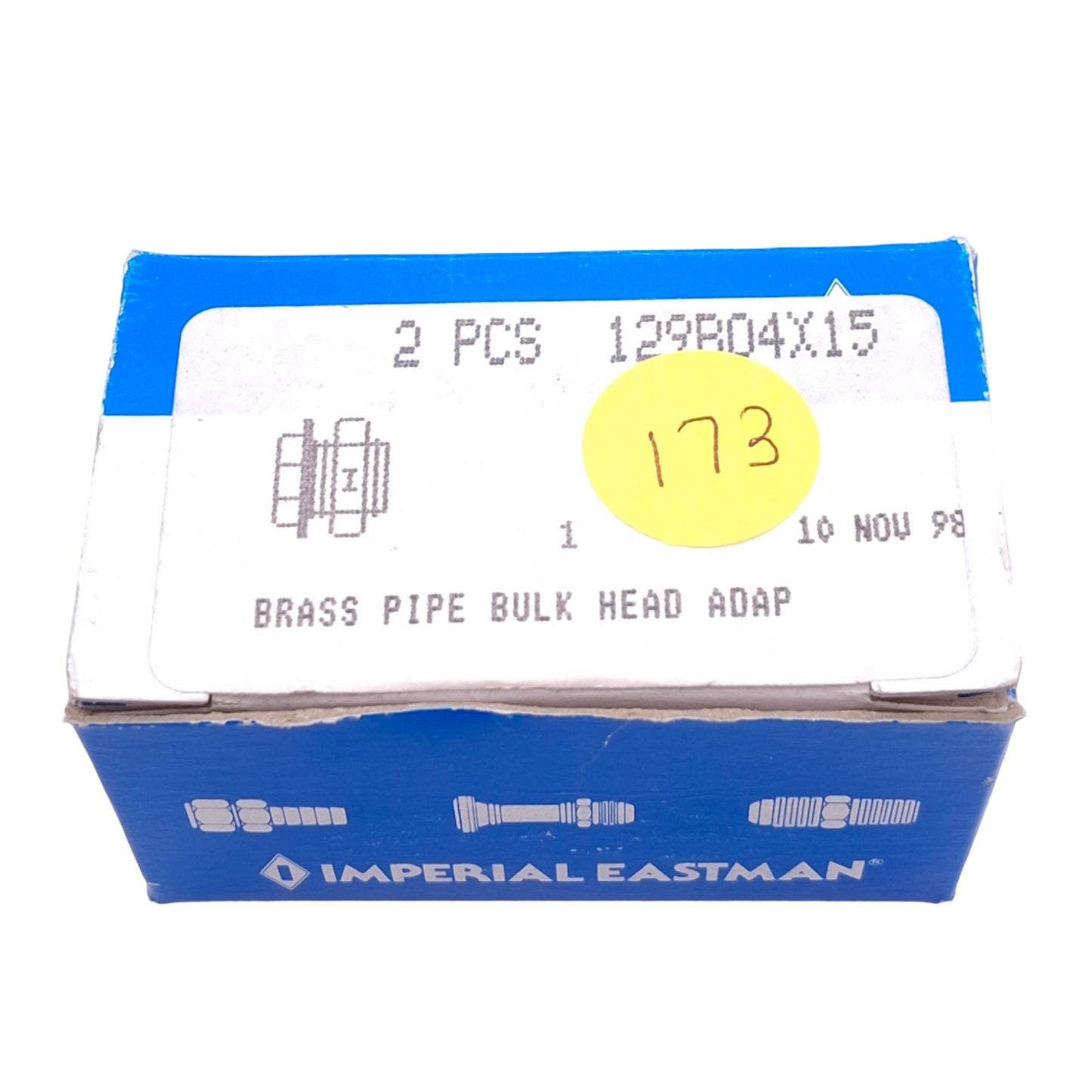 New Lot of 2 Imperial Eastman 129B04X15 Brass Pipe Bulk Head Adapters, 1/4in NPT