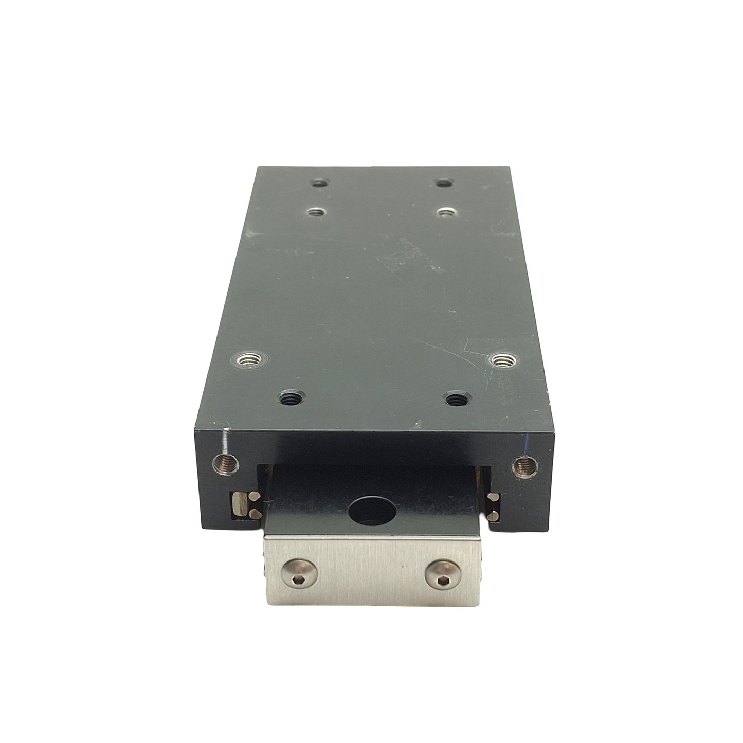 Used Del-Tron RS3-3 Crossed Roller Slide 3in Travel 440lbs Load, 5in x 2.62in *Holes*