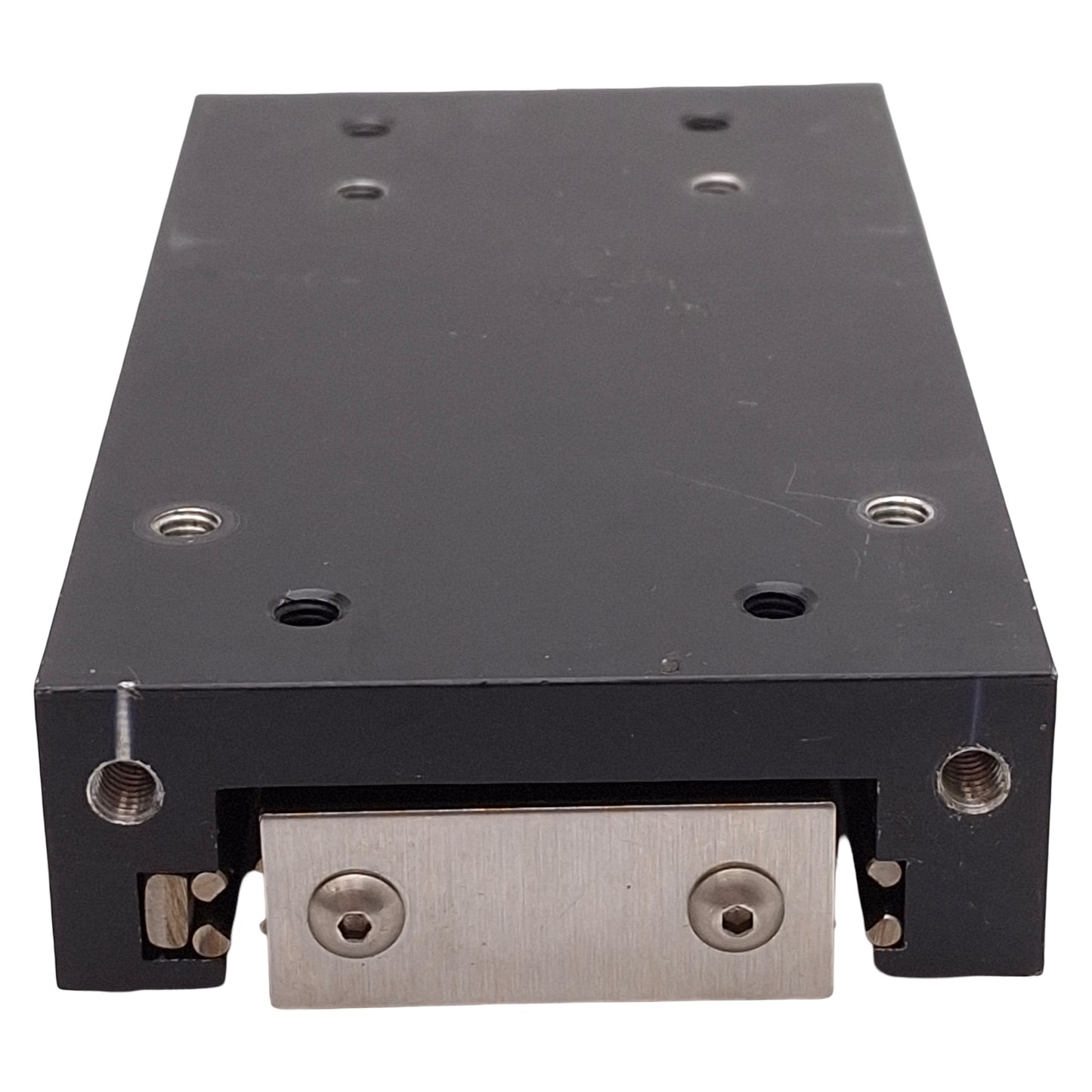 Used Del-Tron RS3-3 Crossed Roller Slide 3in Travel 440lbs Load, 5in x 2.62in *Holes*