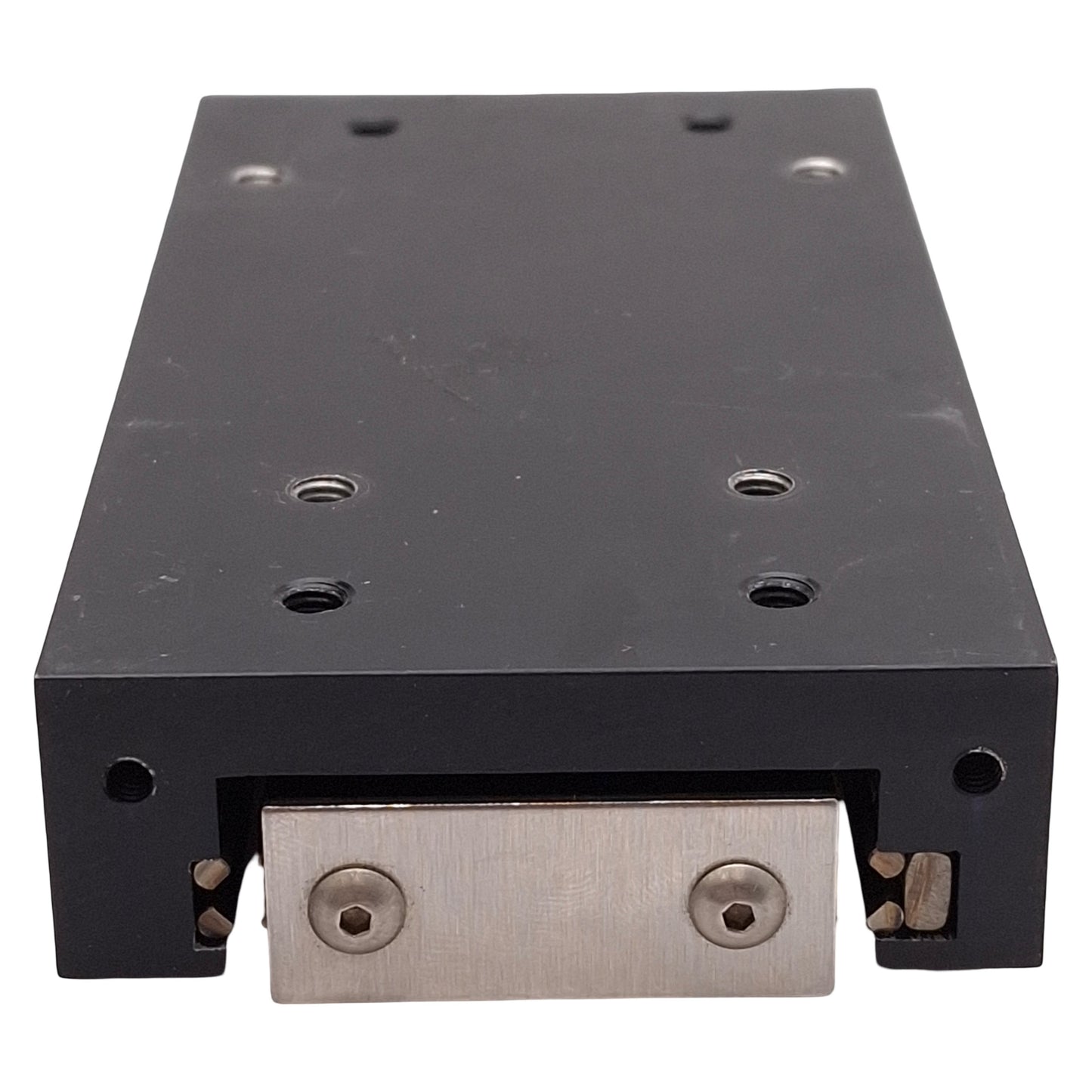 Used Del-Tron RS3-3 Crossed Roller Slide 3in Travel 440lbs Load, 5in x 2.62in *Holes*