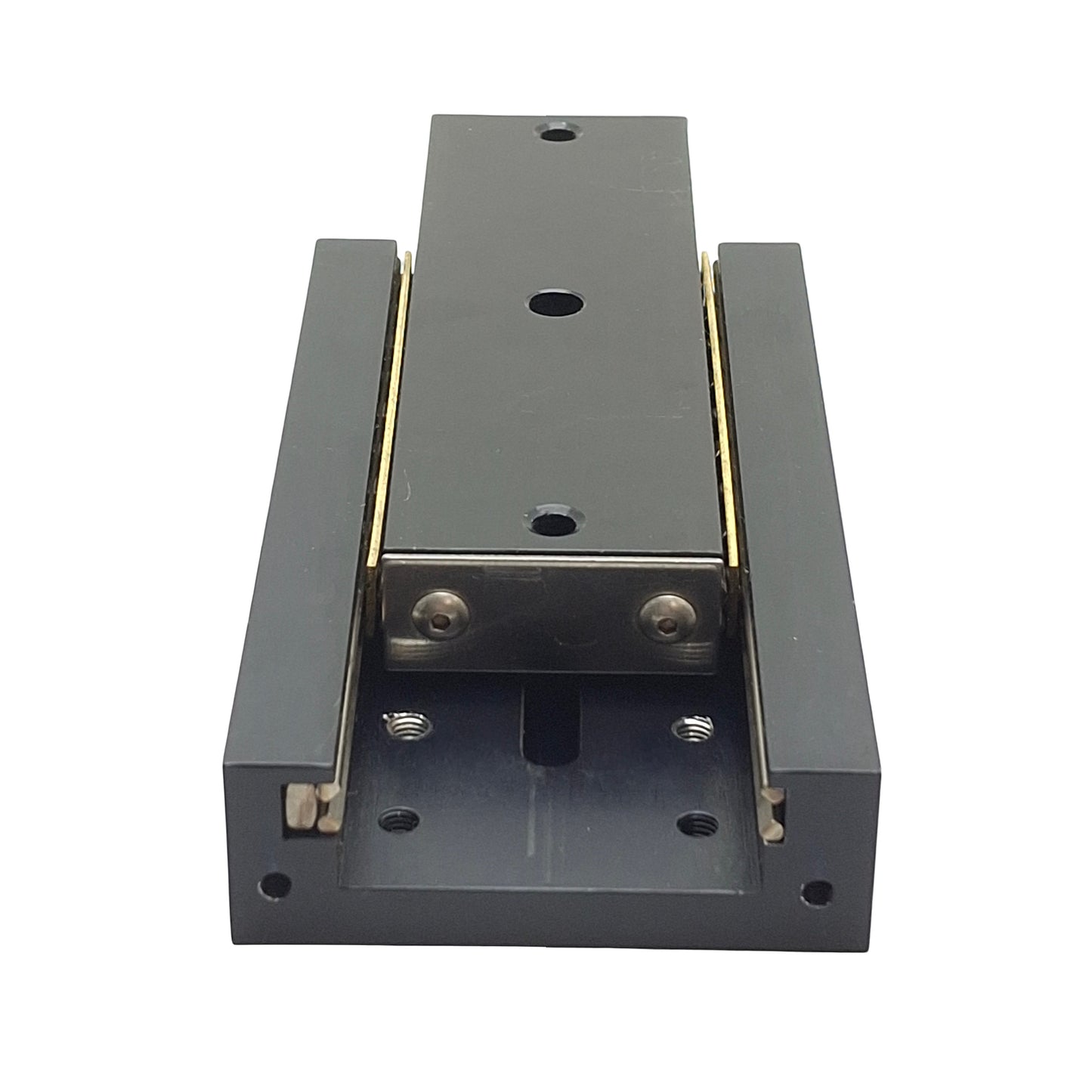 Used Del-Tron RS3-3 Crossed Roller Slide 3in Travel 440lbs Load, 5in x 2.62in *Holes*